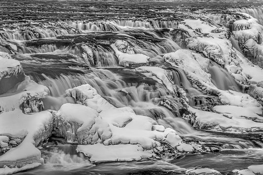 Gullfuss Falls B&W