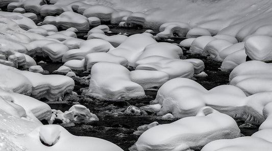 River Snow B&W