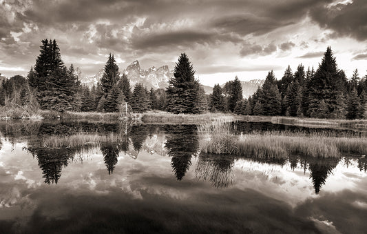 Teton Sunset B&W